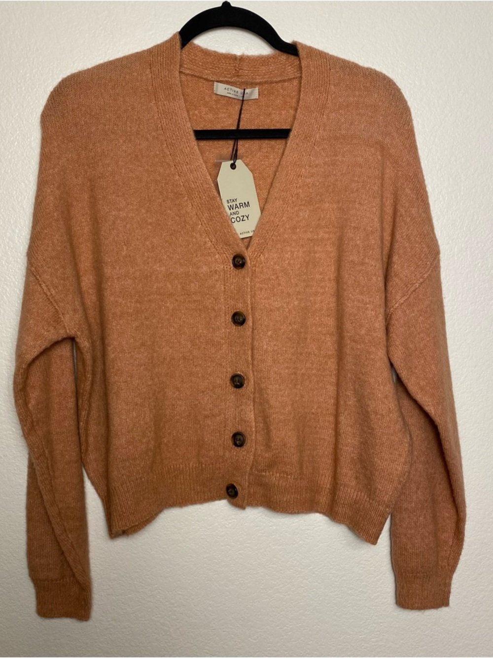 NWT Active USA Plus Size Cozy Button‑Front Cardigan 2XL | Soft Stretch Knit